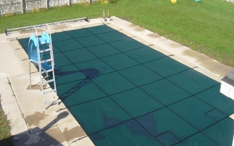 15X34FT Blue Mesh Rectangle Pool Safety Cover Pool Mesh Cover