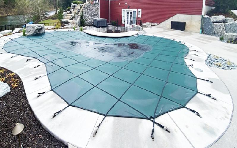 20X40FT In-Ground Solid & Mesh Winter Safety Pool Covers