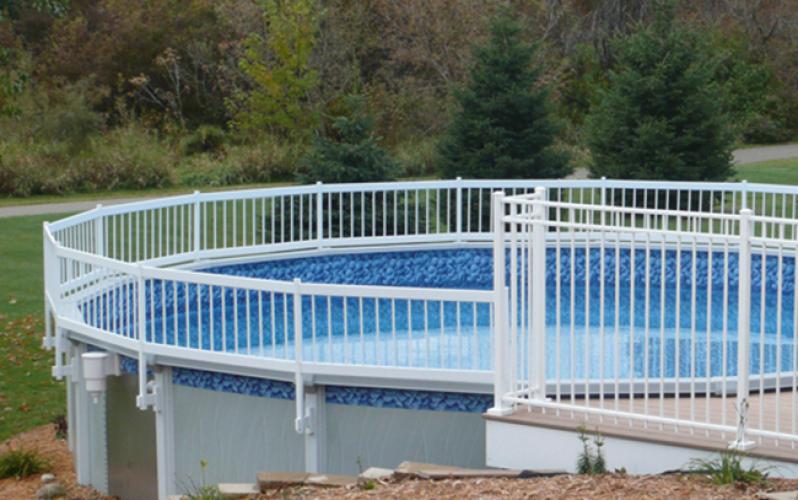 24FT Above Ground Swimming Pool Fence Premium Kit PVC Pool Safety Fence 24FT Above Ground Swimming Pool Fence Premium Kit PVC Pool Safety Fence
