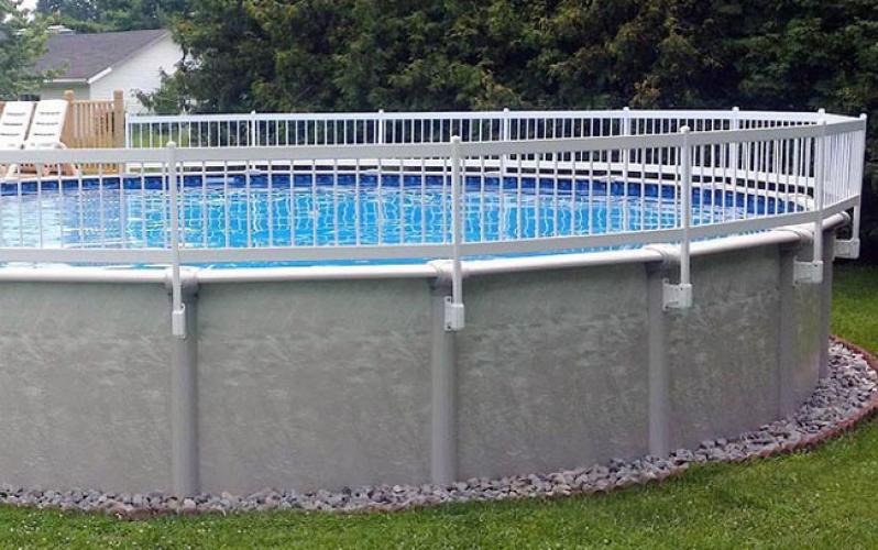24FT OEM Child Safety Fence White PVC Swimming Pool Fence for Above Ground Pool