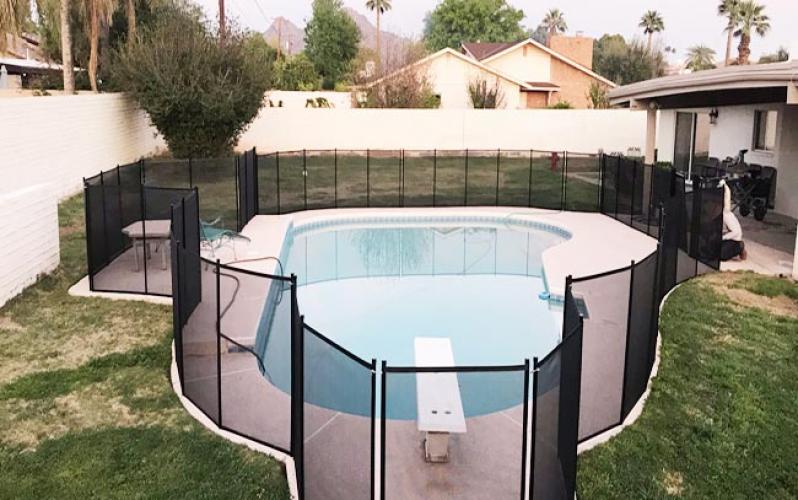 4X12FT Black Mesh Pool Fence Removeable Safety Inground Pool Fence 4X12FT Black Mesh Pool Fence Removeable Safety Inground Pool Fence