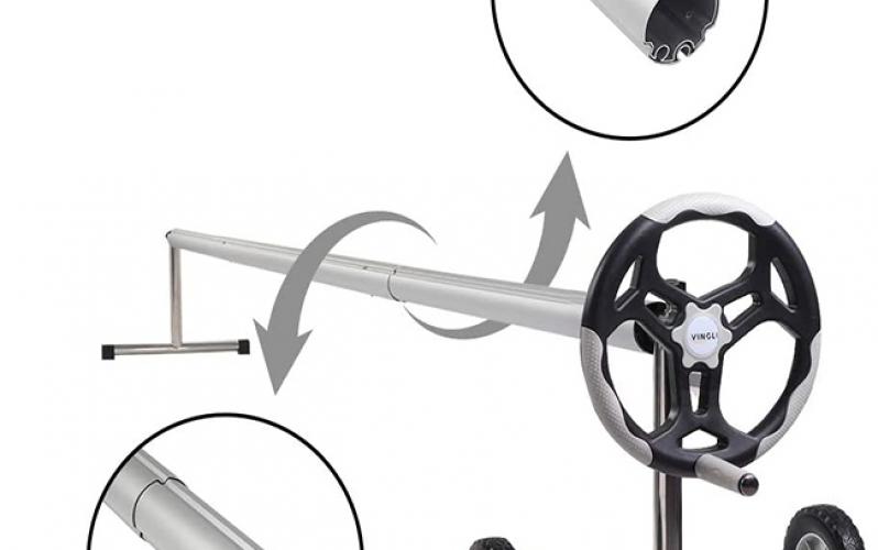 Above Ground Swimming Pool Solar Cover Reel Roller Set With Hand Crank & Wheels Above Ground Swimming Pool Solar Cover Reel Roller Set With Hand Crank & Wheels