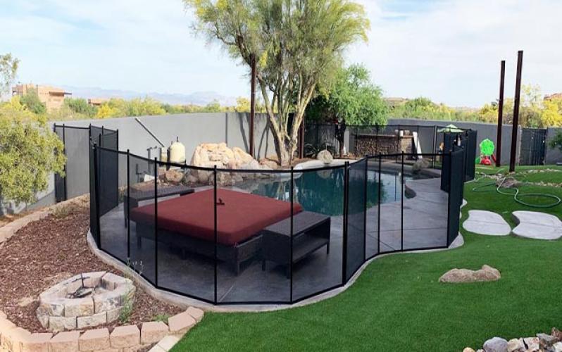 Black Mesh Outdoor Swimming Pool Fence with Section Kit Black Mesh Outdoor Swimming Pool Fence with Section Kit