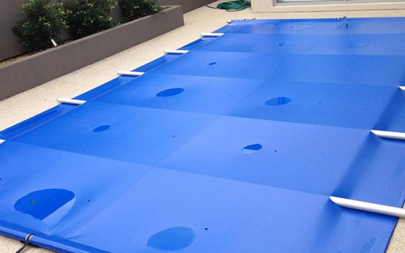 Blue In-Ground Pool Cover PVC Pool Cover with Aluminum Battens