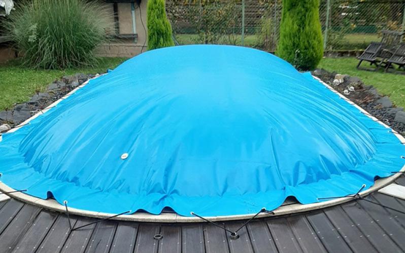 Blue Inflatable Pool Cover Swimming Pool Safety Cover