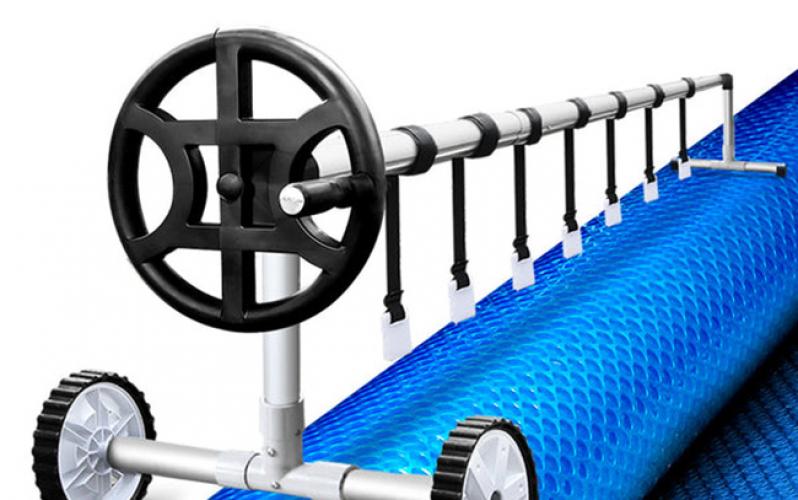 Easy and Convenient Swimming Pool Solar Cover Reels Pool Blanket Roller Set