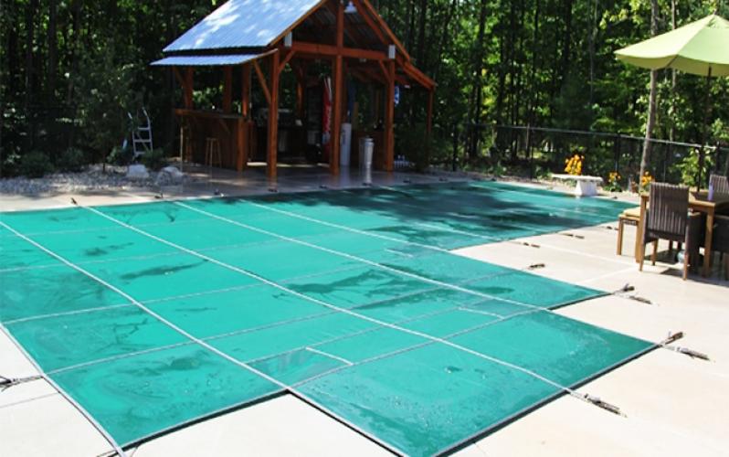 Inground Custom Swimming Pool Safety Covers Solid PP Mesh Cover