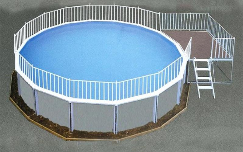 Premium Resin Pool Fencing White Above Ground Pool Fence Kit Pool Safety Fence
