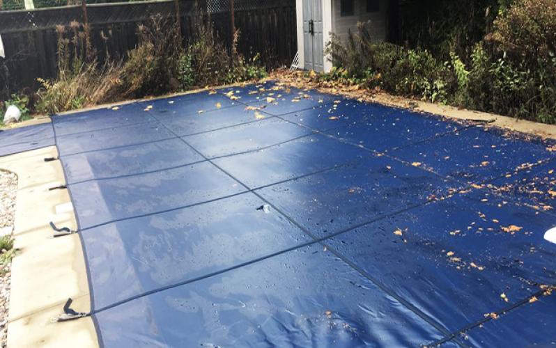 Rectangle Heavy Weight Blue Safety Pool Cover Mesh Pool Cover