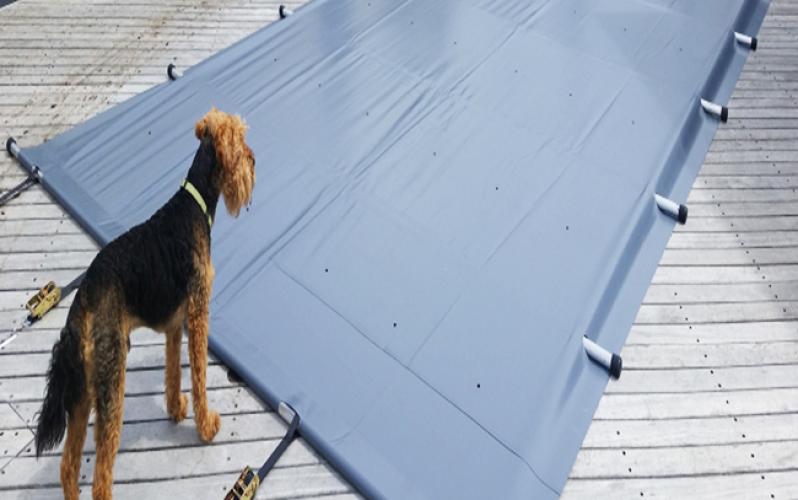 Rectangular Solid Safety Pool Cover for In-Ground Pools