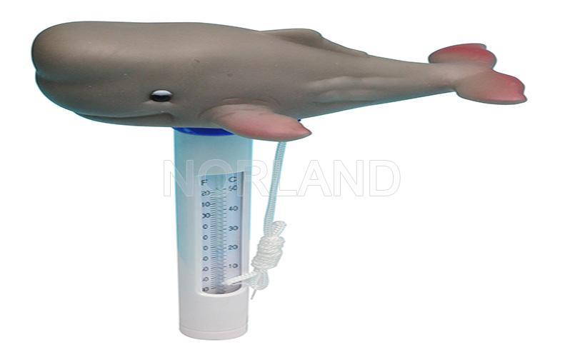 Round Thermometer Grey Whale