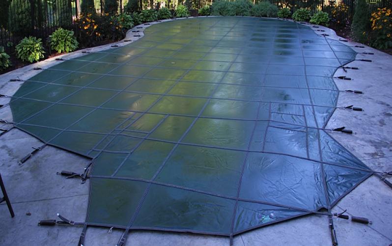 Safety Pool Cover Blue Mesh Pool Cover for In-Ground Pools