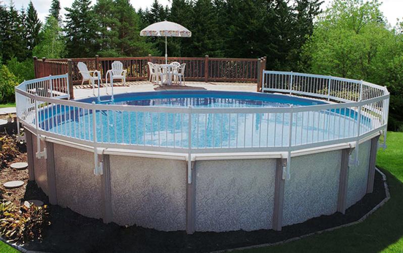 White PVC Above Ground Swimming Pool Fence Kit White PVC Above Ground Swimming Pool Fence Kit